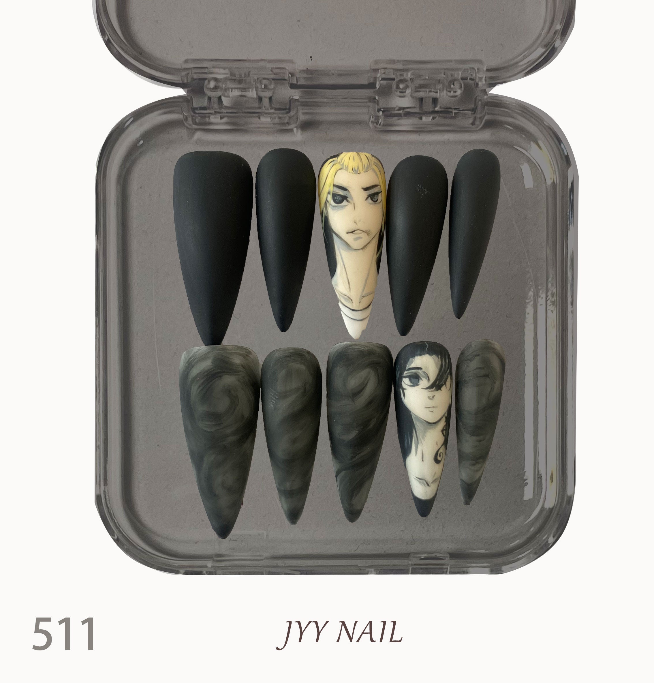 A511 Painted figure:Hand-painted figure nail art